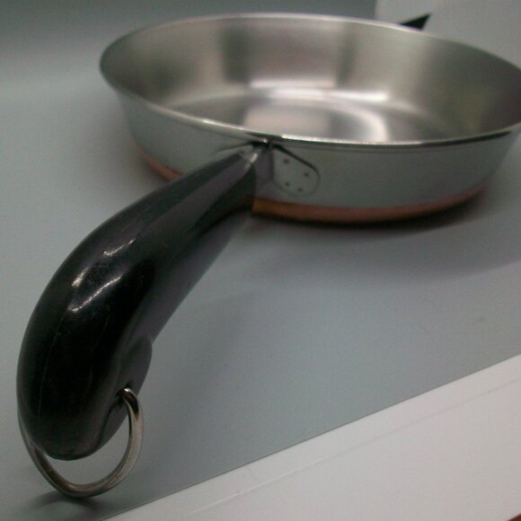 Vintage Revere Ware Copper Clad 8" Skillet Fry Pan with Lid Clinton IL - Picture 6 of 8